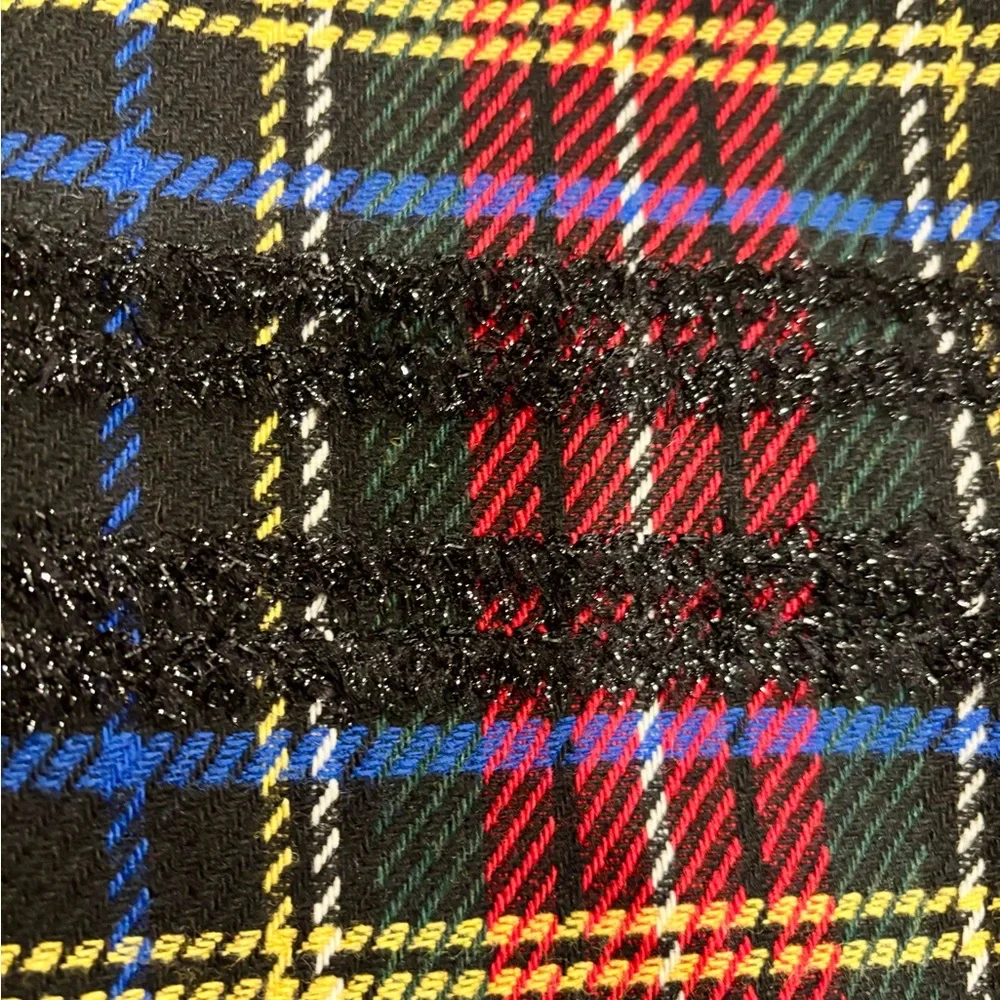 Plaid Tartan J.Crew Red, Green, Blue and Black Sparkle Mini Skirt - Picture 4 of 7